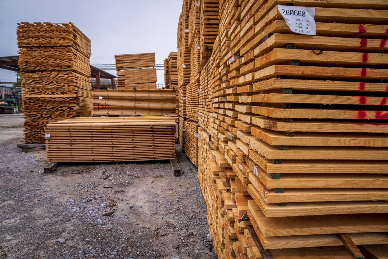 Mastering the First Impression: Your intriguing post title goes here High stacks of wooden planks stored outdoors in a lumber yard.